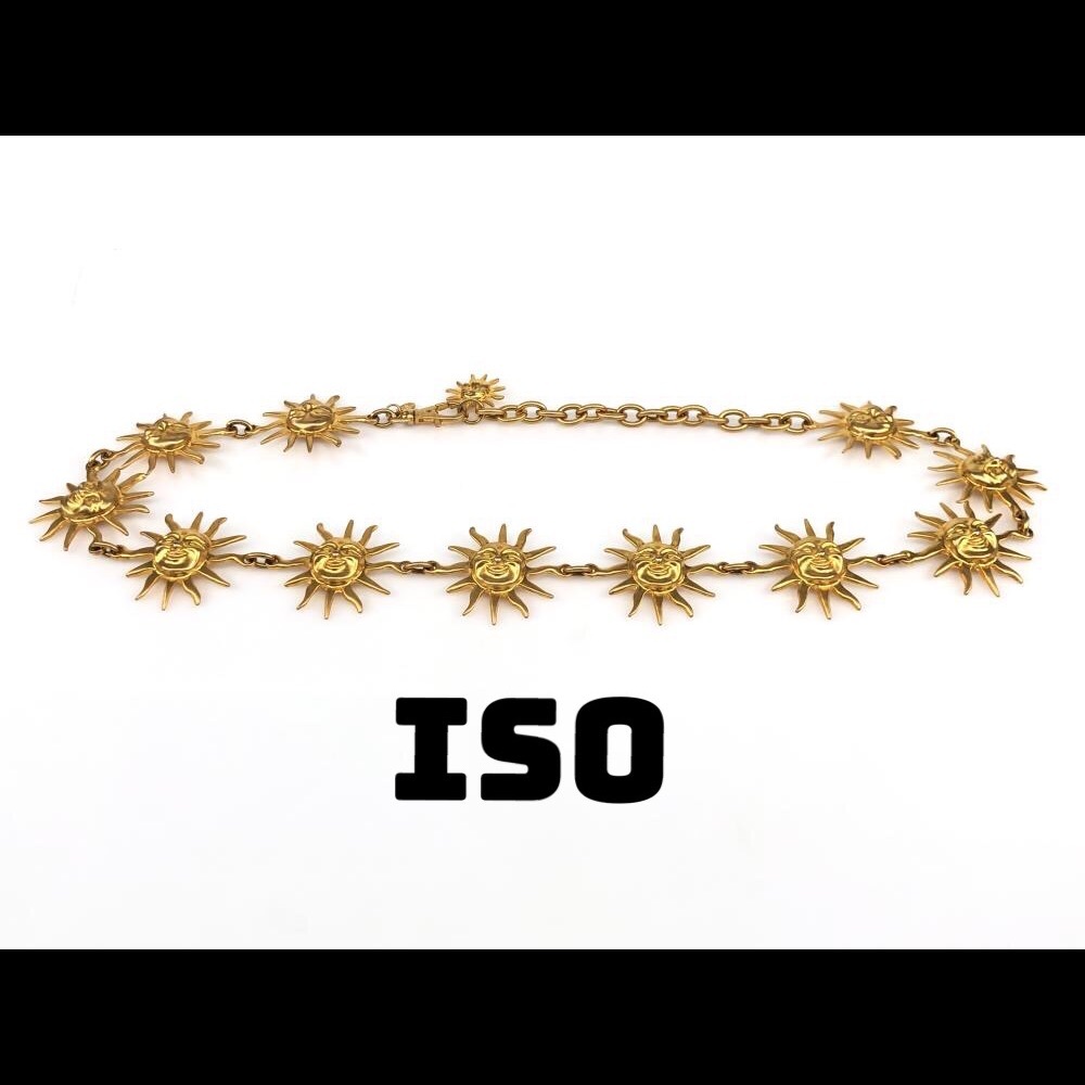 ISO: gold vintage sun metal chain belt!